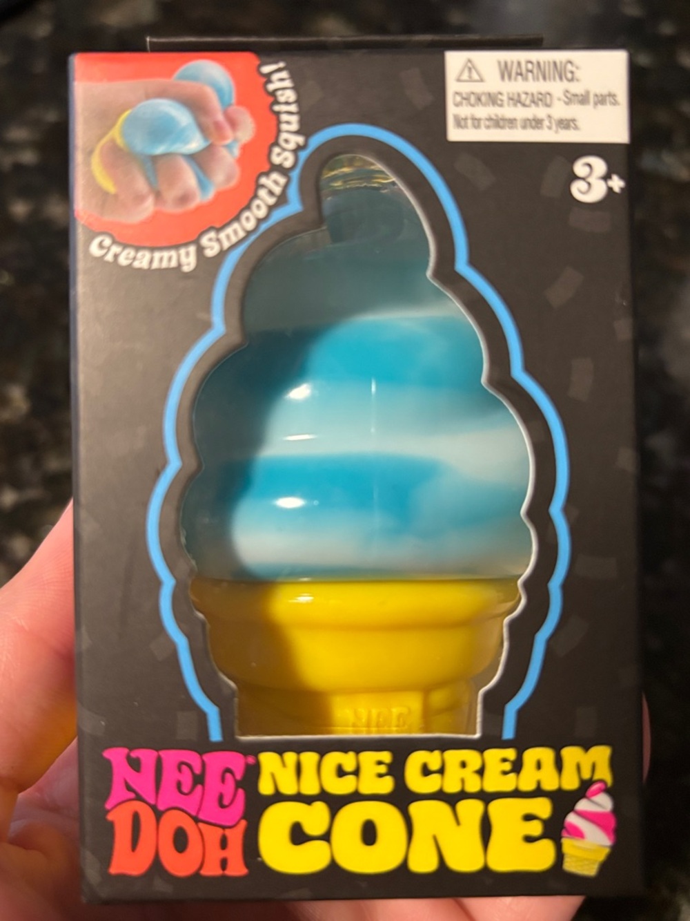 NeeDoh Nice Cream Cone fidget toy by Schylling-Blue